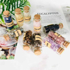 fiasrel 1bundle Natural Crystal Chips in Bottle - Small Granule Aroma Diffuser Stones & Wish Bottle/Dream Jar Labels