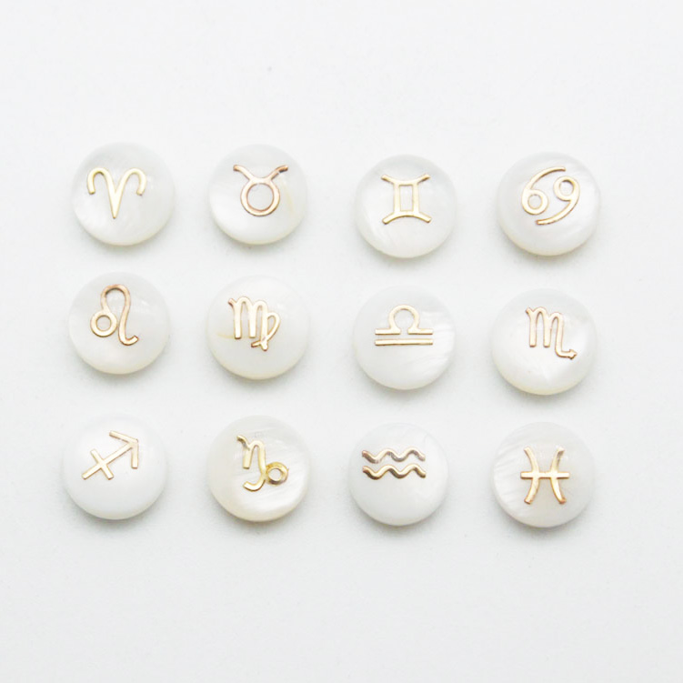 fiasrel 1bundle Gold Foil Zodiac Spacers – DIY Handmade Jewelry Supplies for Bracelets & Necklaces