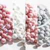 fiasrel 1bundle 10mm Pink & Grey Porcelain-Like Glass Beads Incense Ash Color DIY Bracelet Supplies