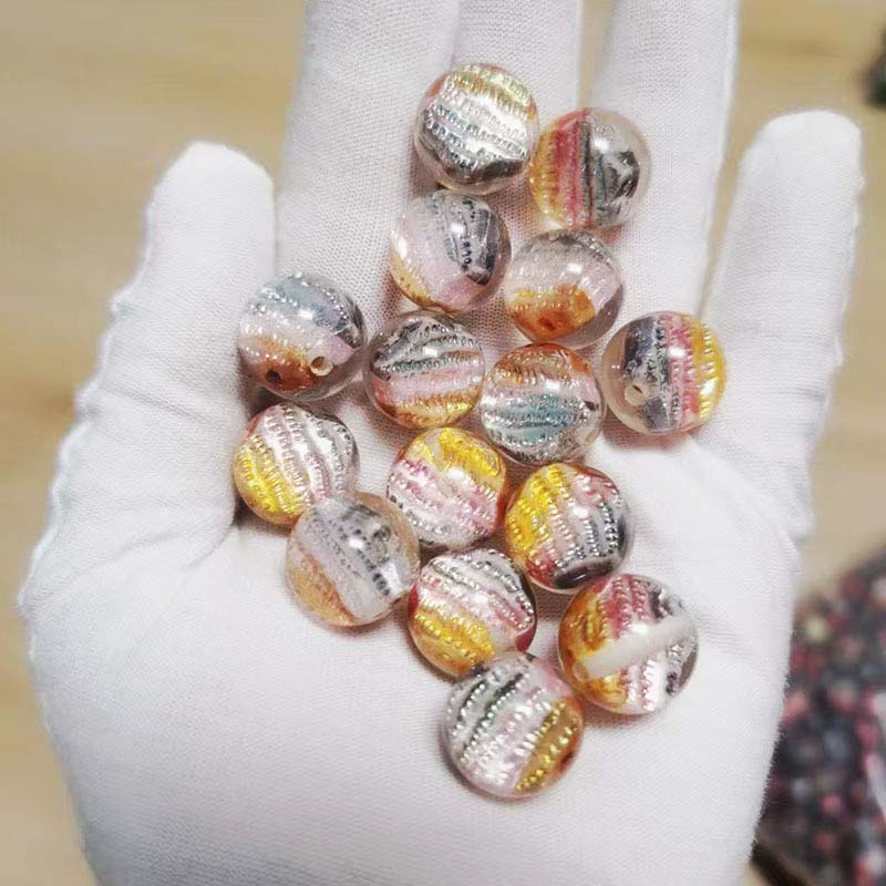 fiasrel 1bundle New Resin Tri-Color Oil Painting Beads Premium DIY Loose Beads for Bracelets Phone Charms & Jewelry Accessories