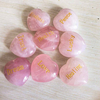 fiasrel 1bundle Natural Rose Quartz 30mm Raw Stone – Engraved Heart Wish Stone Pocket-Sized Stress Relief DIY Jewelry