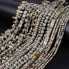 fiasrel Natural Spotted Stone Beads Black Speckled Stone Abacus Beads for DIY Jewelry and Stringing