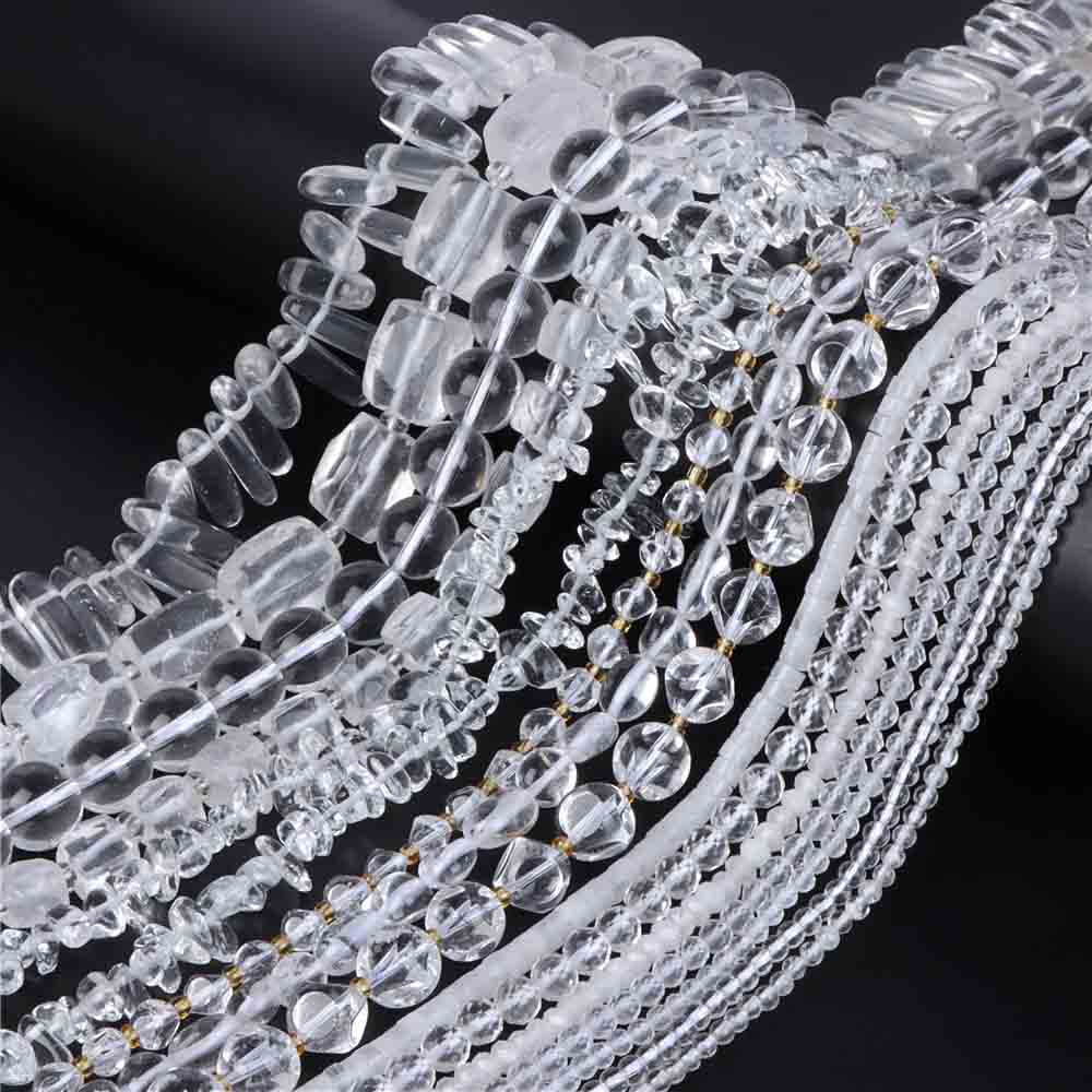 fiasrel 1bundle Natural White Crystal Glass Chips – Faceted Square Beads for Jewelry Making