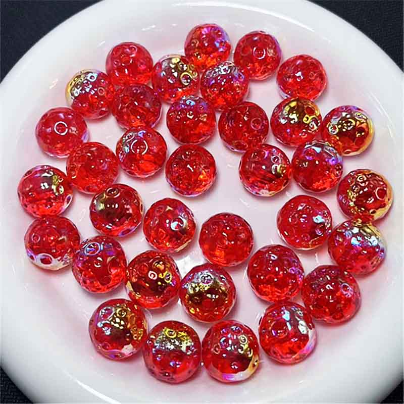 fiasrel 1bundle Iridescent Beads Translucent Meteorite-Effect DIY Beading Supplies for Phone Charms & Jewelry