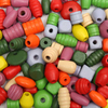 Fiasrel Colorful mixed threaded wood beads