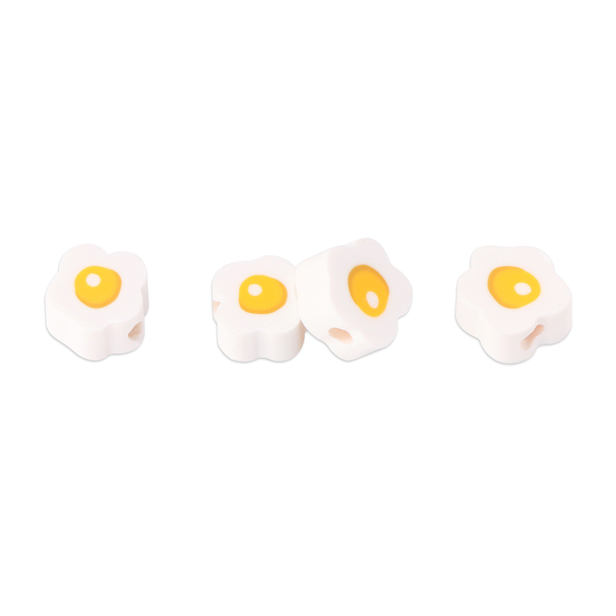 Fiasrel 100pcs Fried egg beads and soft clay beads
