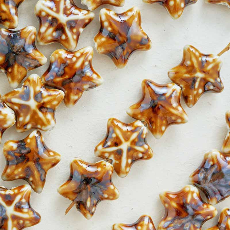 Fiasrel Colored starfish ceramic beads