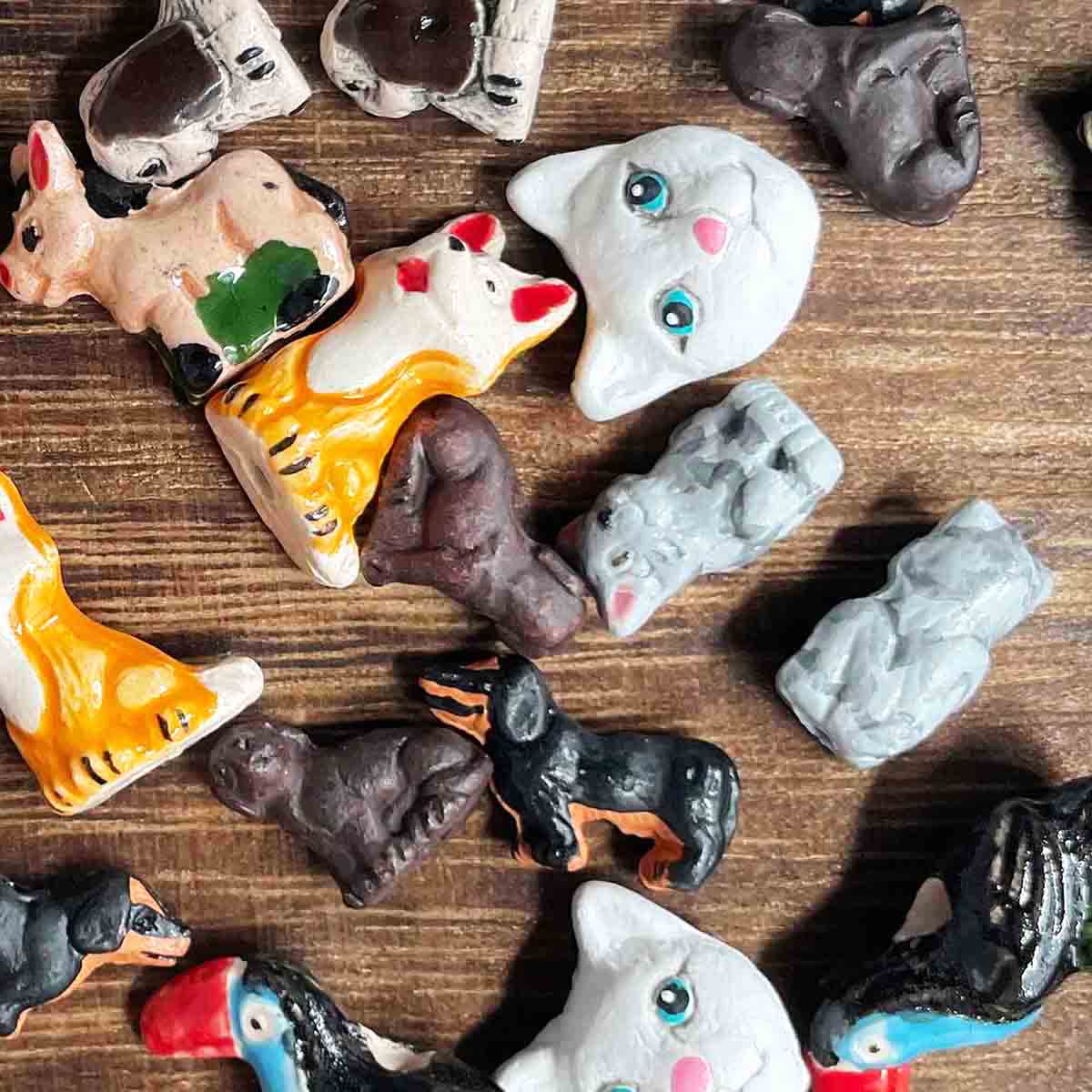 Fiasrel Cute animal hand-painted ceramic beads