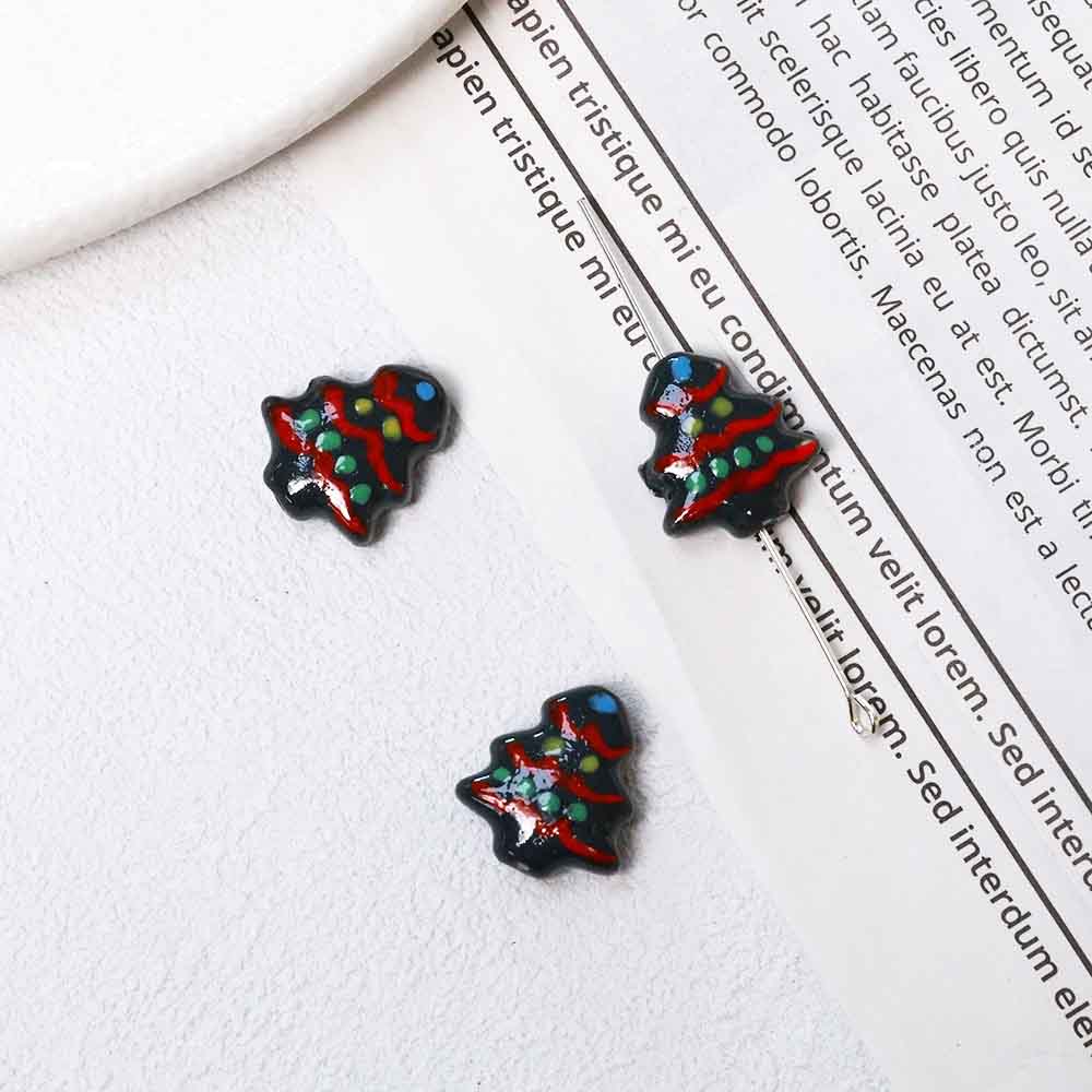 Fiasrel Cute hand-painted ceramic beads for Christmas trees