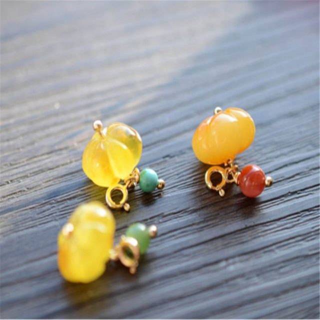 Fiasrel Pumpkin pearl fish Drop Pendant