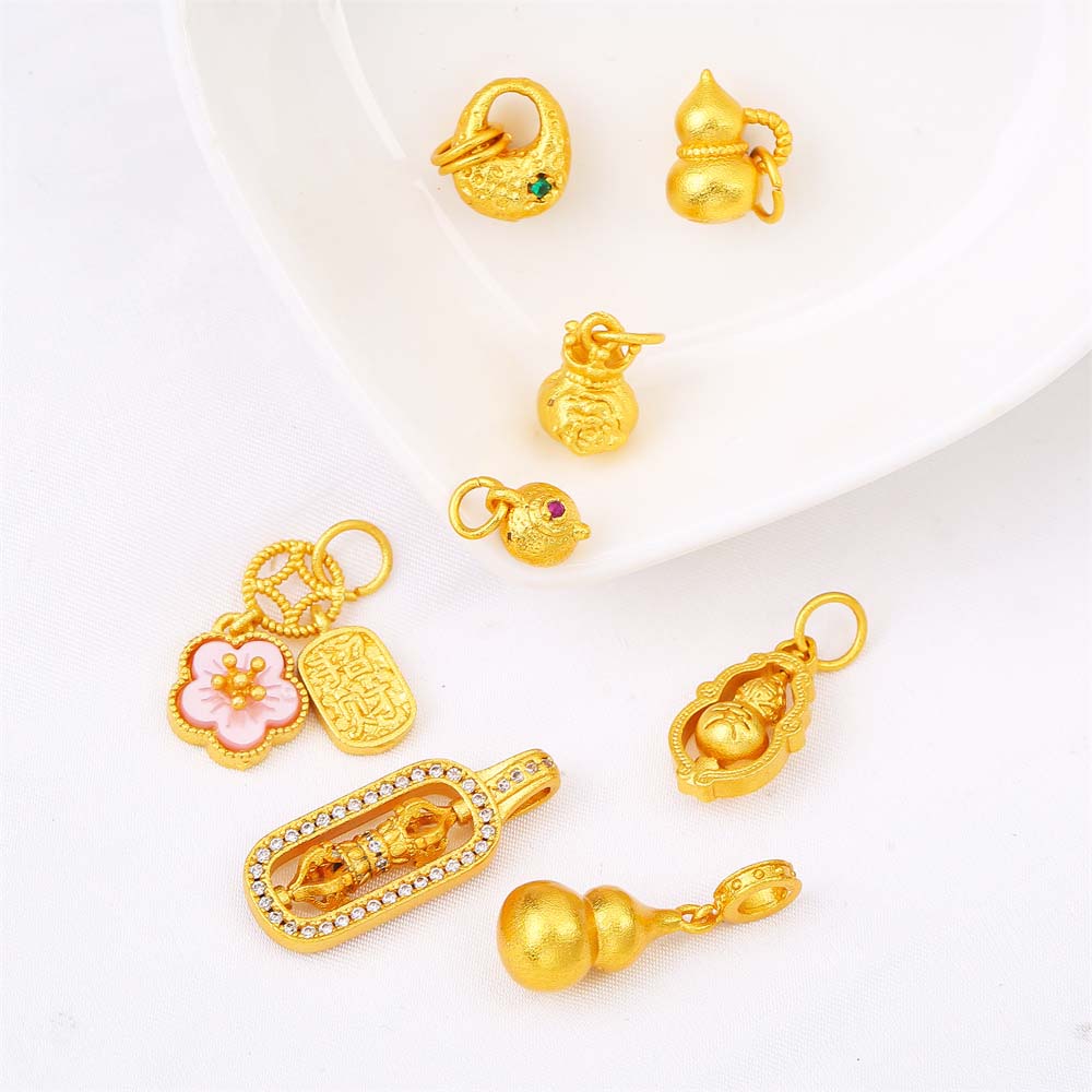 Fiasrel Gourd, Peach blossom and Vajra Drop Pendant