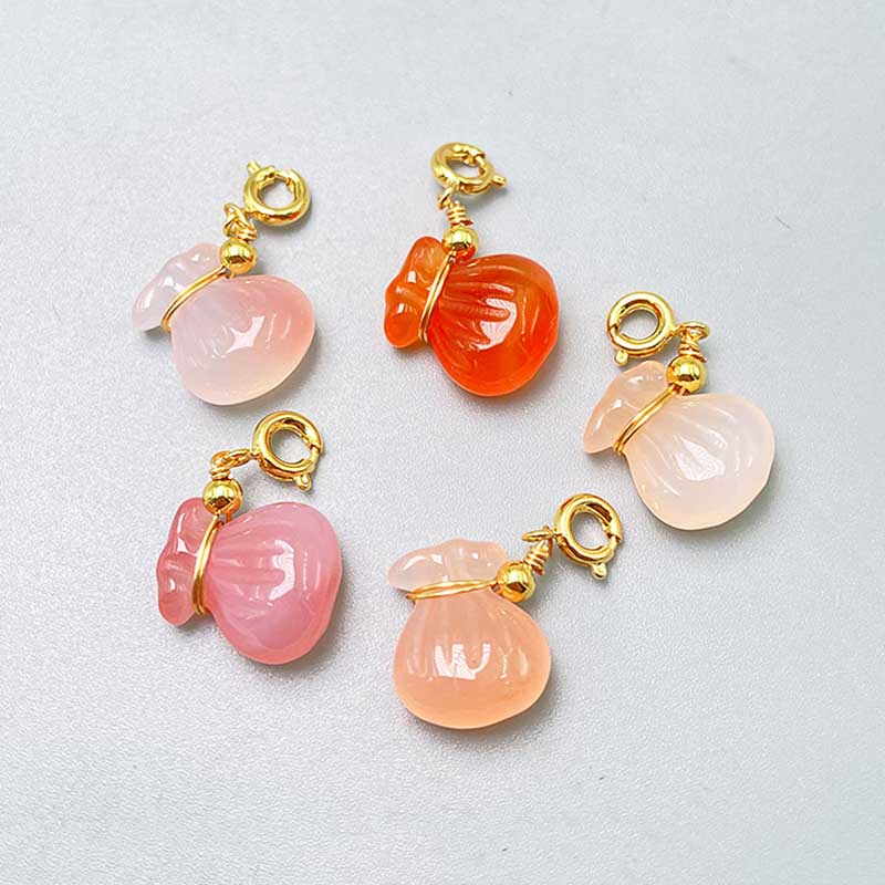 Fiasrel A scarlet agate money bag Drop Pendant