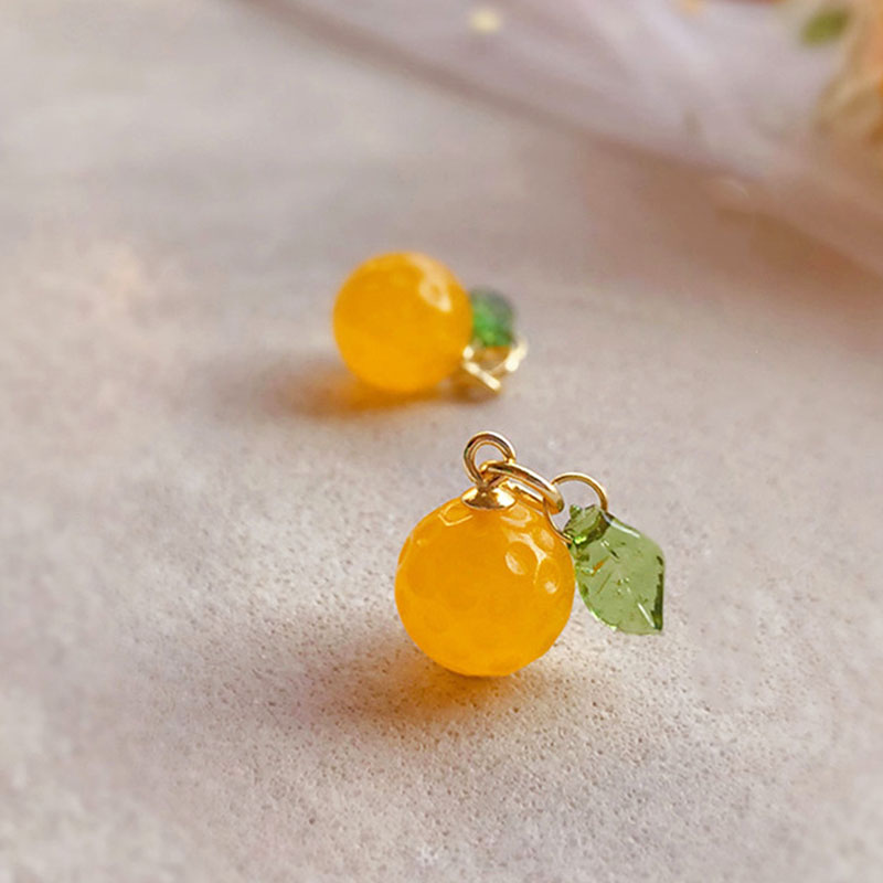 Fiasrel Yellow chalcedony oranges Drop Pendant