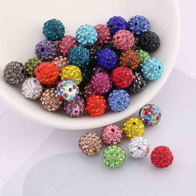 Fiasrel 30pcs Drill balls are dotted with clay DIY Shamballa Beads
