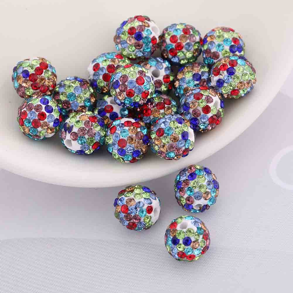 Fiasrel 30pcs Drill balls are dotted with clay DIY Shamballa Beads