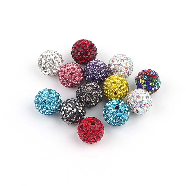 Fiasrel 10pcs Fully drilled clay balls DIY Shamballa Beads