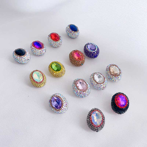 Fiasrel 5pcs Elliptical diamond ball DIY Shamballa Beads