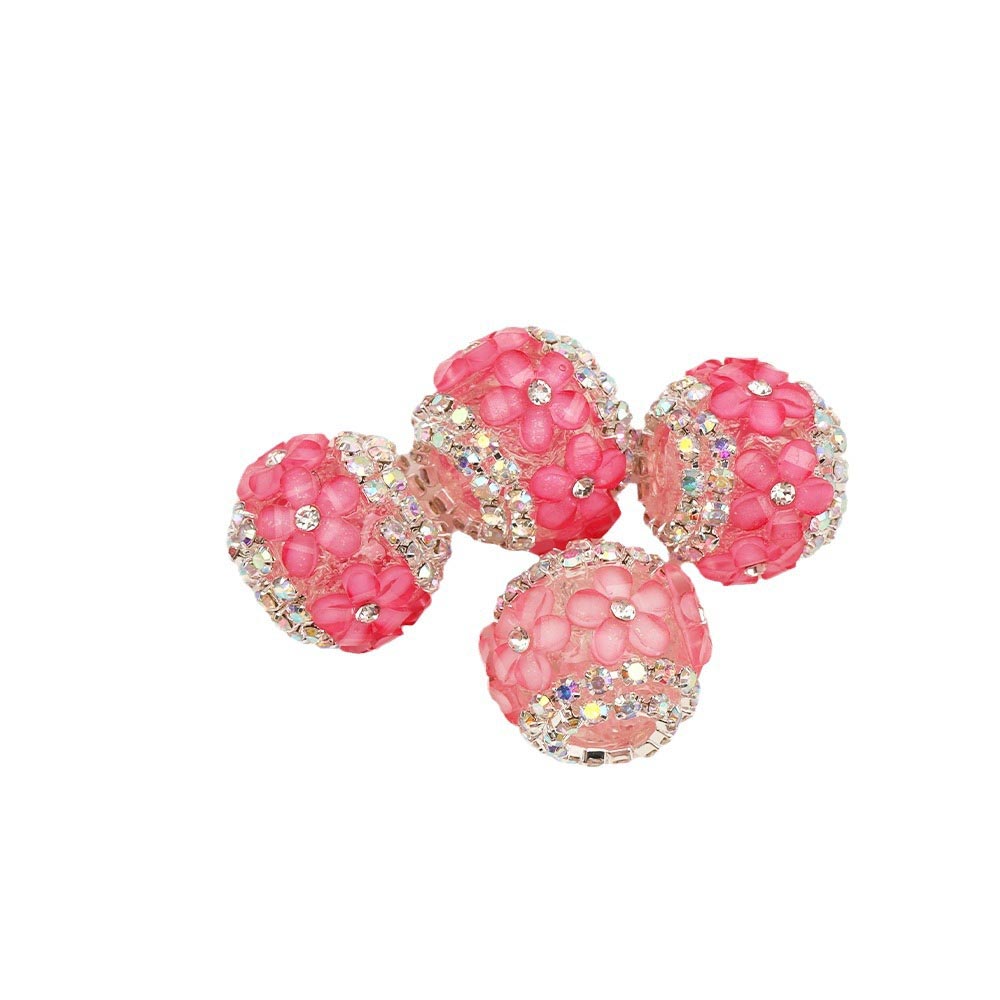 Fiasrel 50pcs Studded with hydrangeas DIY Shamballa Beads