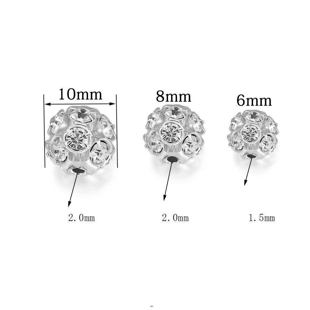 Fiasrel 30pcs 6/8/10mm Soft clay drill balls DIY Shamballa Beads