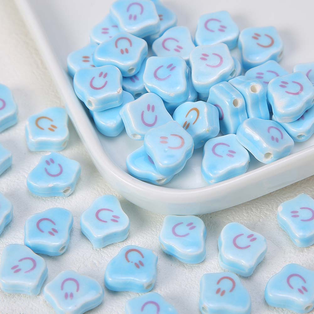 Fiasrel Cute cloud rainbow ceramic beads