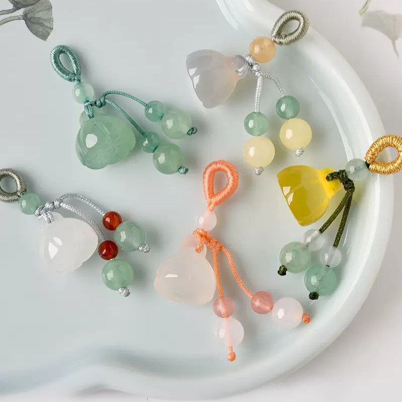 Fiasrel DIY Natural agate lotus pod