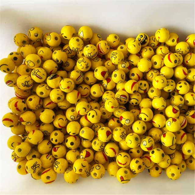 Fiasrel 10pcs 14mm Expression and smiling face ceramic beads