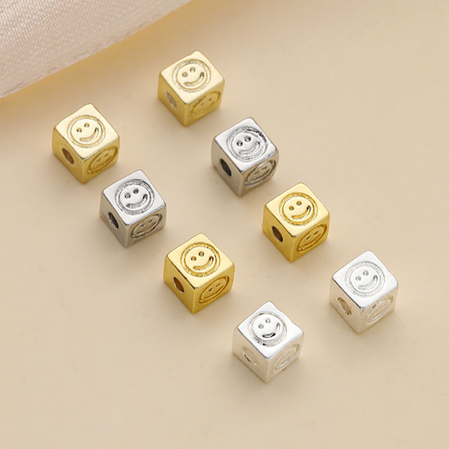 Fiasrel 4mm 20pcs diy Smiley face beads from Four directions