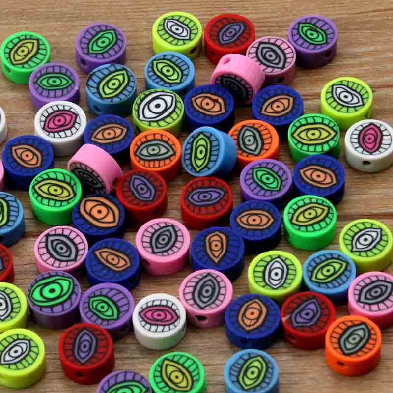 Fiasrel 20pcs Devil's Eye Soft clay beads