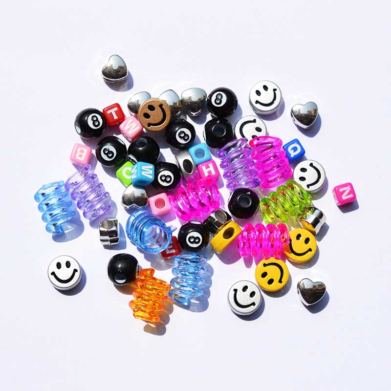 Fiasrel 50pcs Smiley face spring buckle decoration