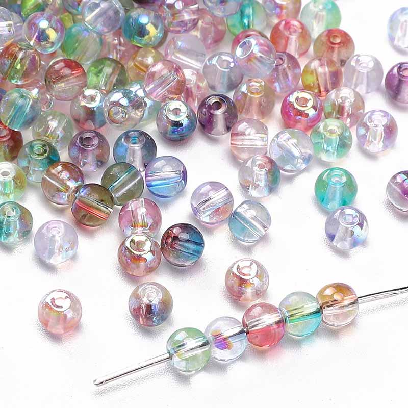 Fiasrel 10g Aurora Dual-Color Round Glass Seed Beads Loose