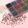 Fiasrel 4mm Gradient Gold-Colored Glass Seed Beads - Round Shiny Beads