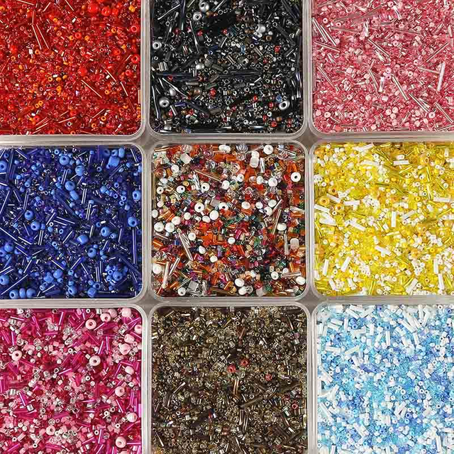 Fiasrel Colored Glass Tube Seed Beads Loose 