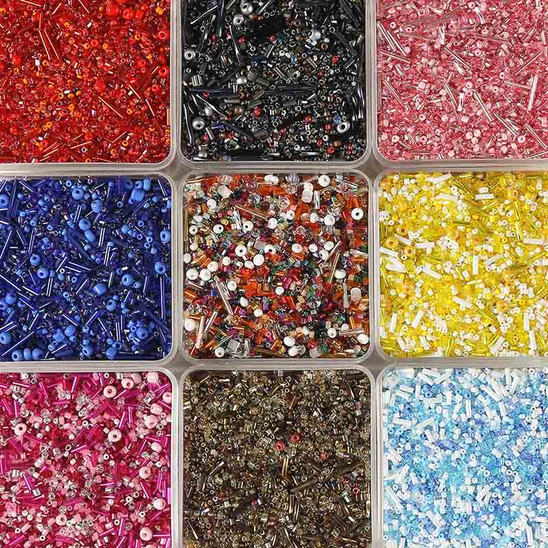 Fiasrel Colored Glass Tube Seed Beads Loose 