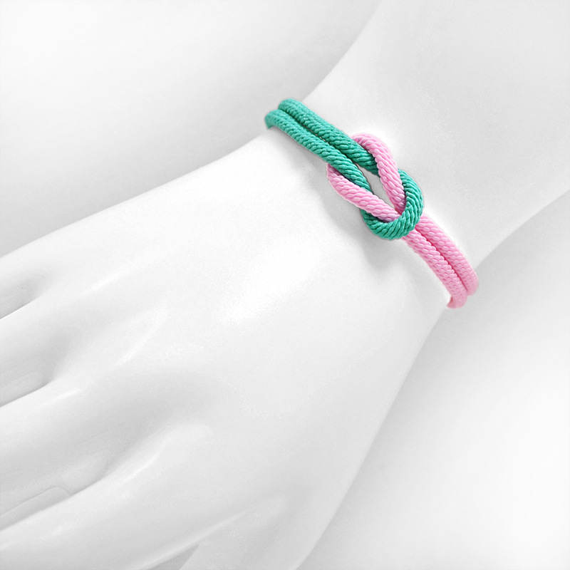 Fiasrel 2pcs Heart-shaped knot colored bracelet