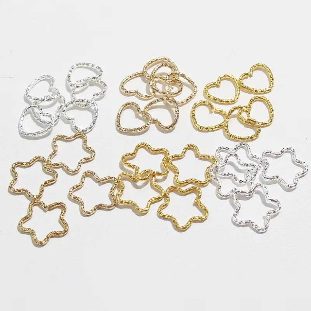 Fiasrel 10pcs Embossed opening ring accessories