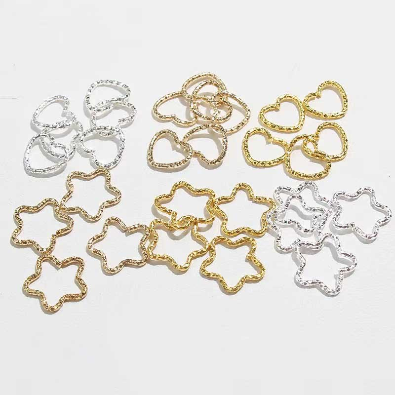 Fiasrel 10pcs Embossed opening ring accessories