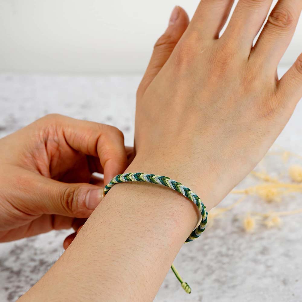 Fiasrel 6pcs Fishbone braid color-blocked bracelet