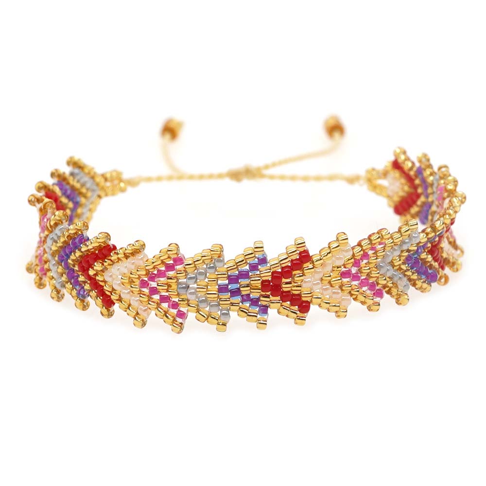 Fiasrel Rainbow arrow rice bead bracelet