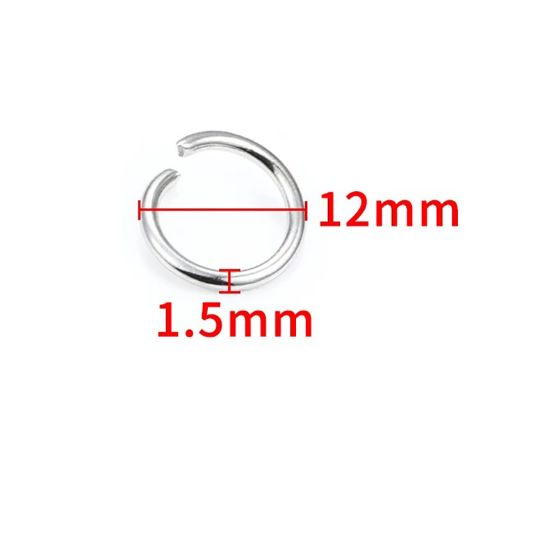 Fiasrel 200pcs 1.5mm Titanium steel open ring connection ring