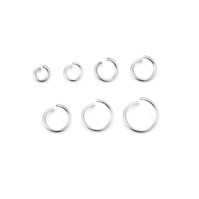 Fiasrel 200pcs 0.8mm Titanium steel open ring connection ring