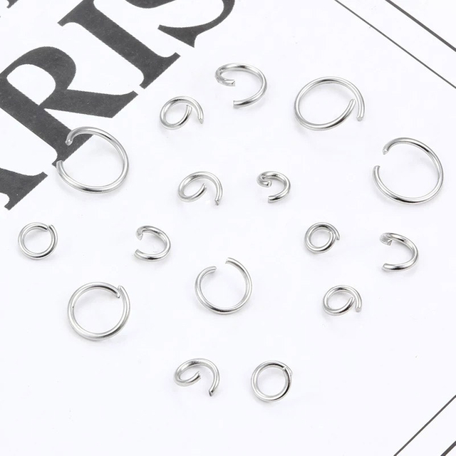 Fiasrel 200pcs 1.2mm Titanium steel open ring connection ring