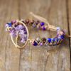 Fiasrel 2pcs Life Tree Amethyst bracelet
