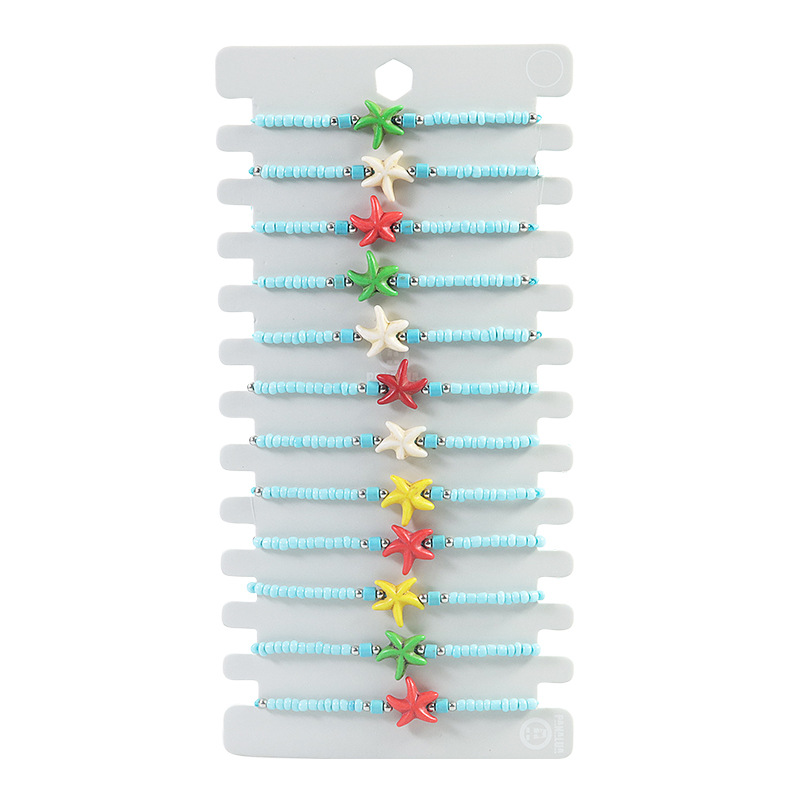 Fiasrel Colorful starfish rice bead bracelet