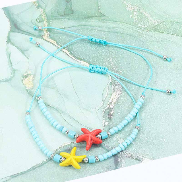 Fiasrel Colorful starfish rice bead bracelet