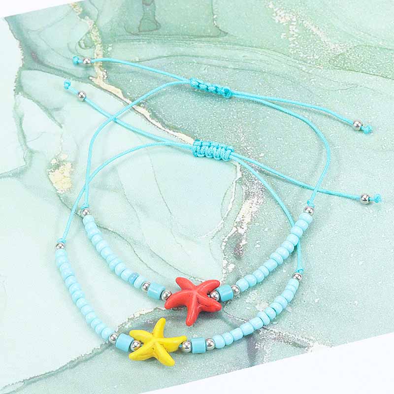 Fiasrel Colorful starfish rice bead bracelet