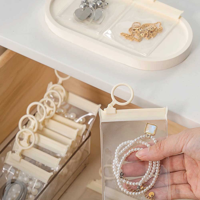 Fiasrel 15pcs Beige pull ring jewelry sealed bag