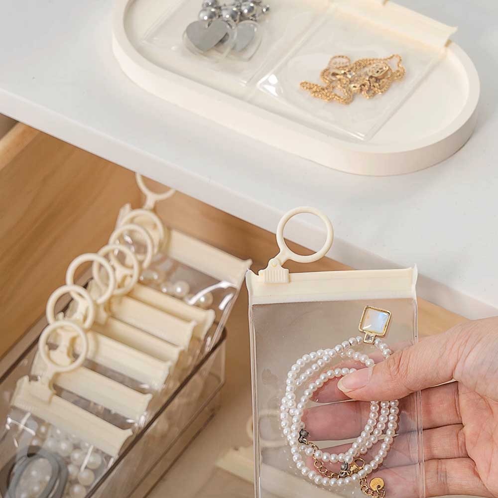 Fiasrel 15pcs Beige pull ring jewelry sealed bag