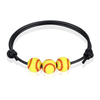 Fiasrel 2pcs Basketball and baseball wax thread woven bracelets