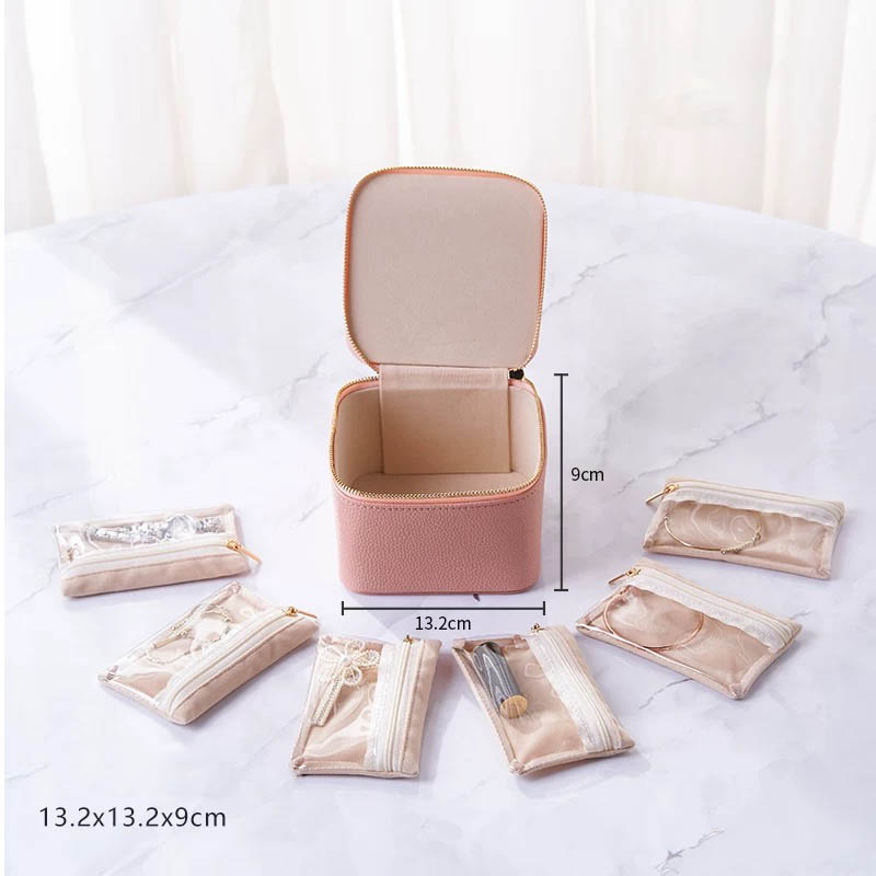 Fiasrel 13.2*13.2*9cm High-end jewelry box storage bag