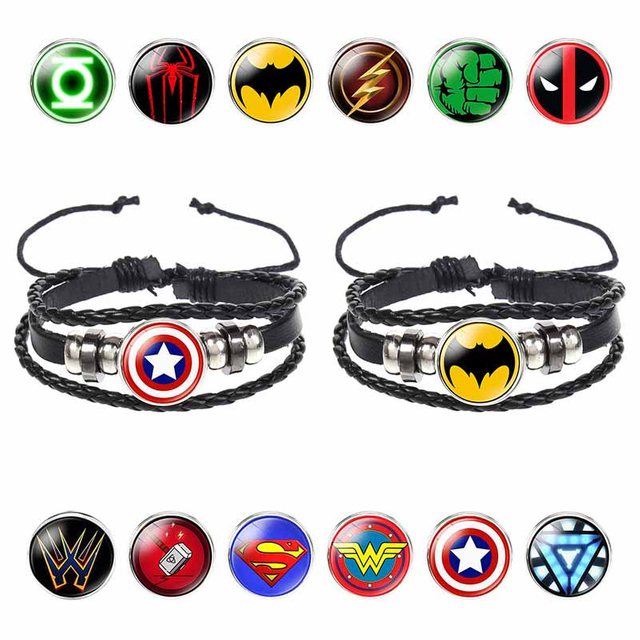 Fiasrel Marvel Heroes Glow-in-the-dark Bracelet PU Leather Night Lights Bracelets